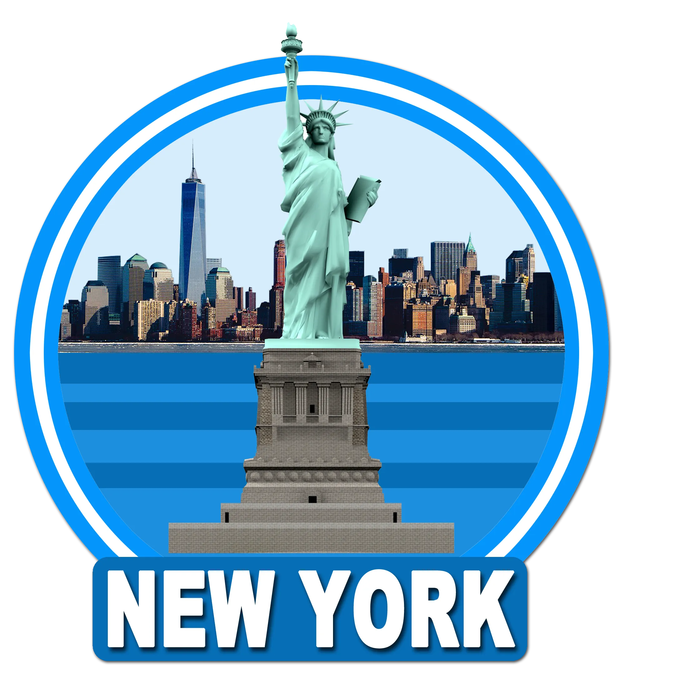 Statue of Liberty gold statue, metallic shine, luxury png